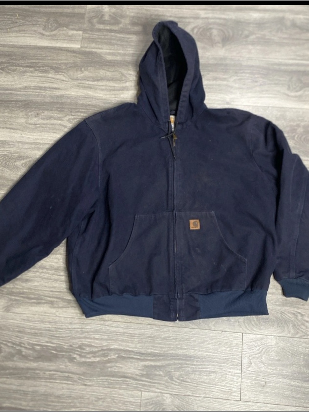 Carhartt J25 MDT Active Jacket Mens 2XL Navy Blue Hooded Workwear